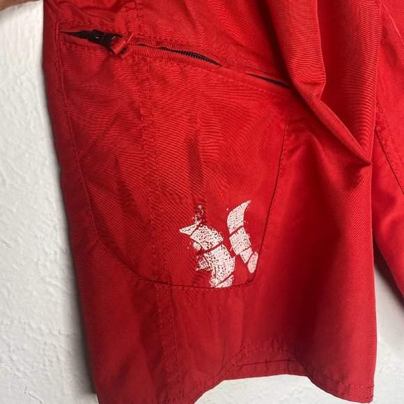 Hurley International boy's size 27, red/black board shorts with pocket. - Picture 4 of 8